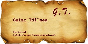 Geisz Tímea névjegykártya
